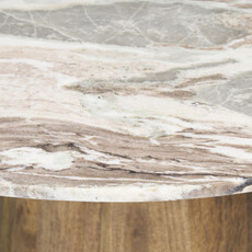 HUGO DINING TABLE ROUND 42" MARBLE BROWN PINK GREY