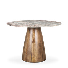 HUGO DINING TABLE ROUND 42" MARBLE BROWN PINK GREY