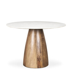 HUGO DINING TABLE ROUND 42" MARBLE WHITE GREY