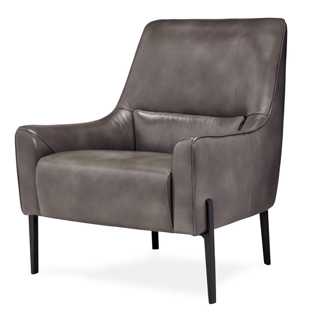 HUBBLE CHAIR LEATHER GREY