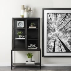 INDIANA 2 DOOR CABINET TALL BLACK