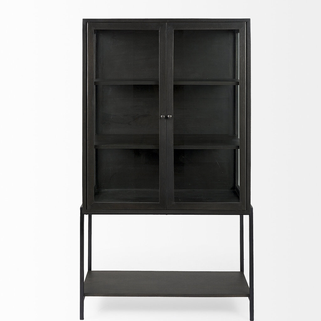 INDIANA 2 DOOR CABINET TALL BLACK