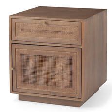 VILLA SIDE TABLE CANE SMOKED BROWN