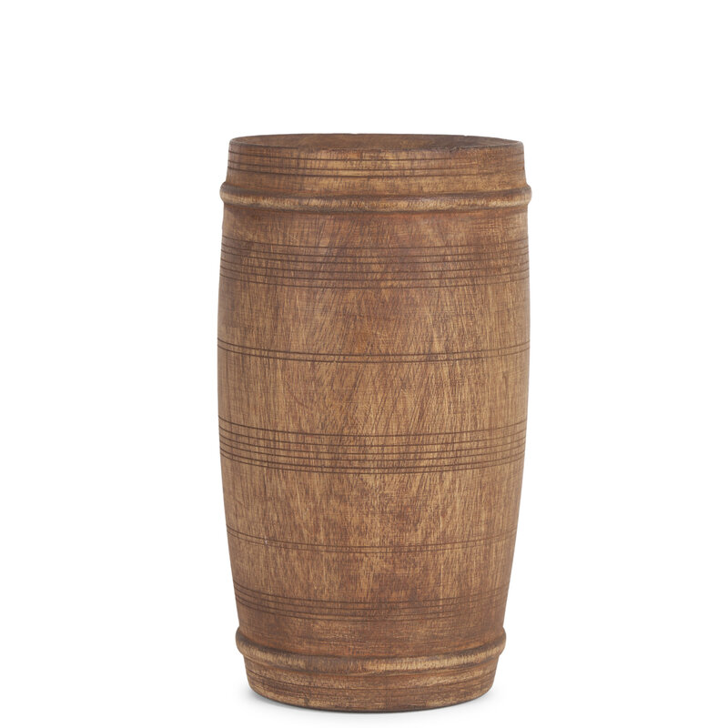 BARREL VASE WOOD SMALL