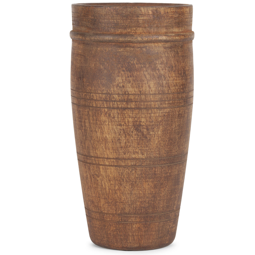 BARREL VASE WOOD LARGE