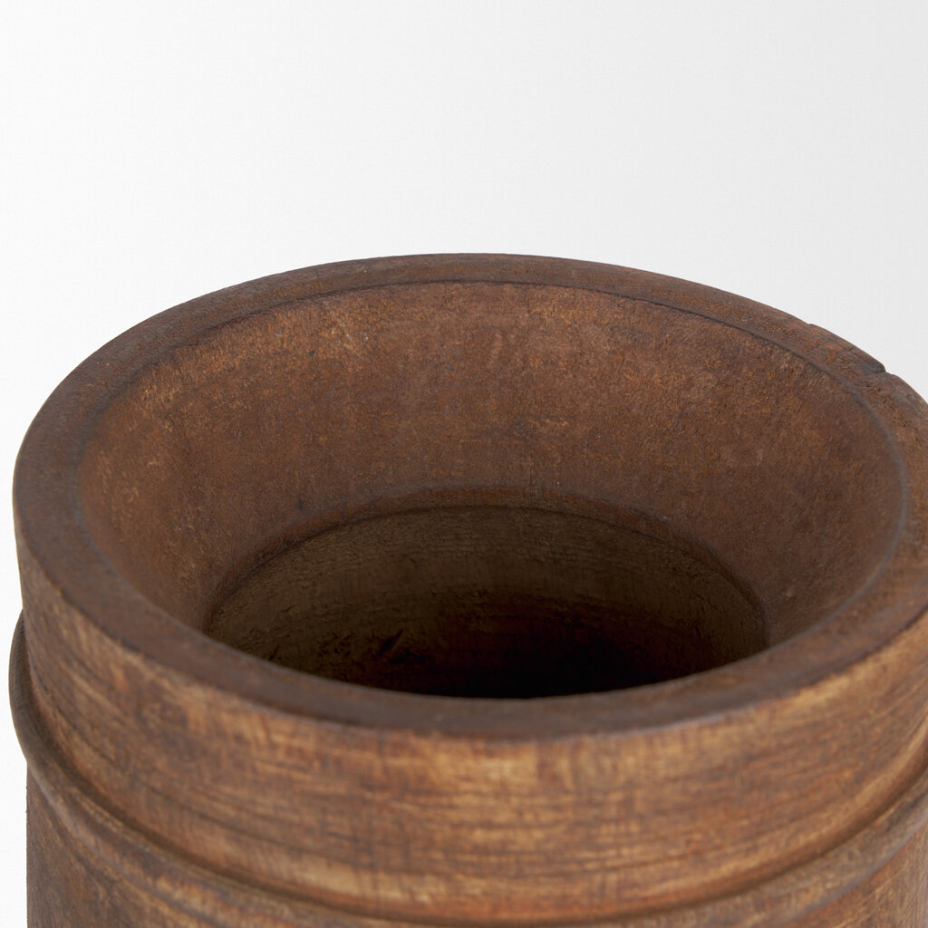 BARREL VASE WOOD LARGE