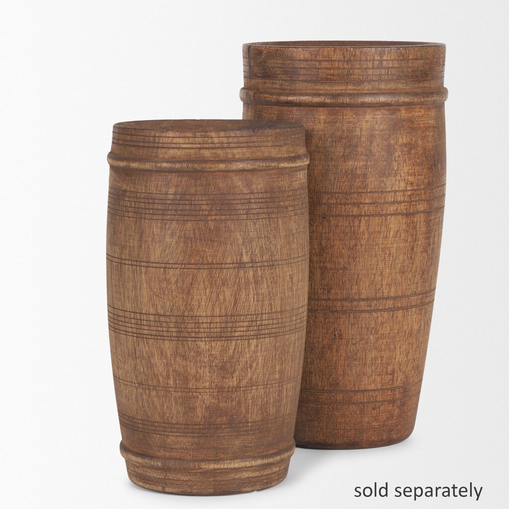 BARREL VASE WOOD LARGE