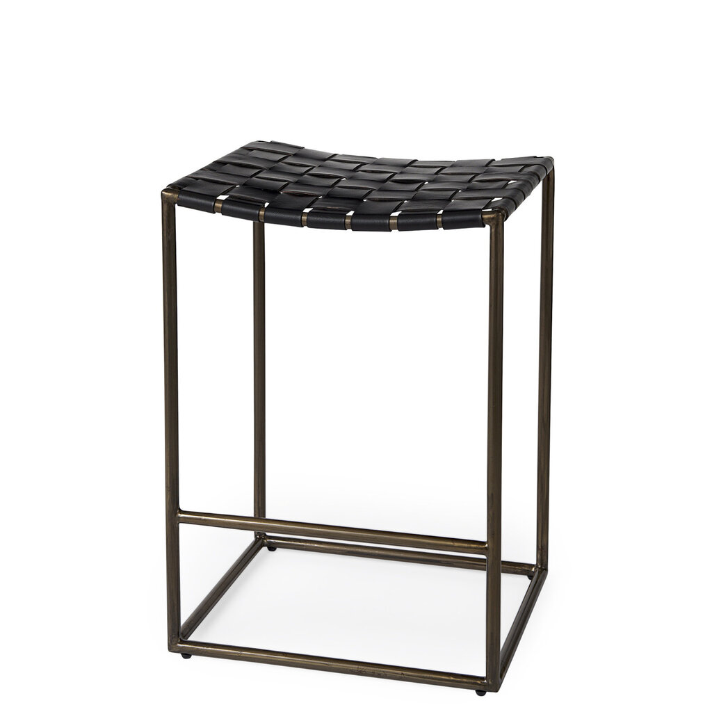 LEVI COUNTER STOOL LEATHER BLACK