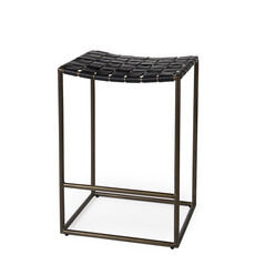 LEVI COUNTER STOOL LEATHER BLACK