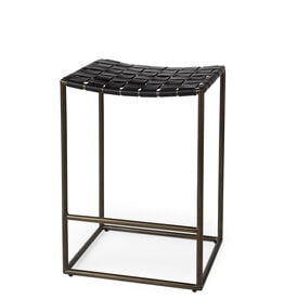 LEVI COUNTER STOOL LEATHER BLACK