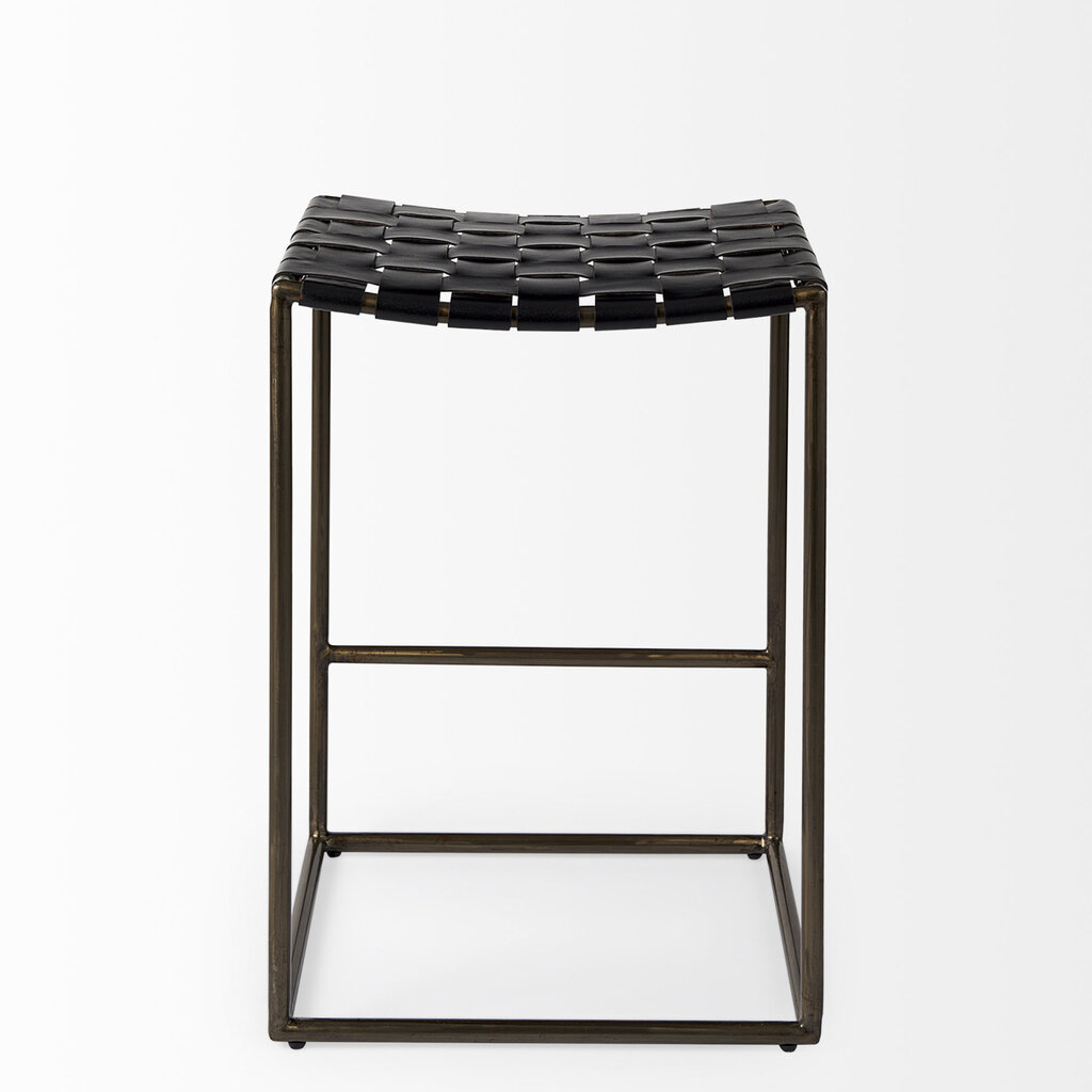 LEVI COUNTER STOOL LEATHER BLACK