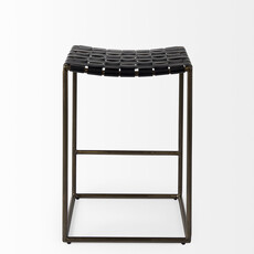 LEVI COUNTER STOOL LEATHER BLACK