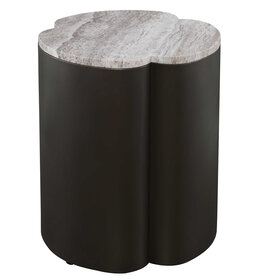 CLOVER SIDE TABLE BLACK w/ STONE TOP