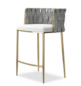 WHITE LOTUS COUNTER STOOL WHITE GREY GOLD