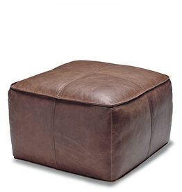 BILLINGS OTTOMAN LEATHER TABAC BROWN