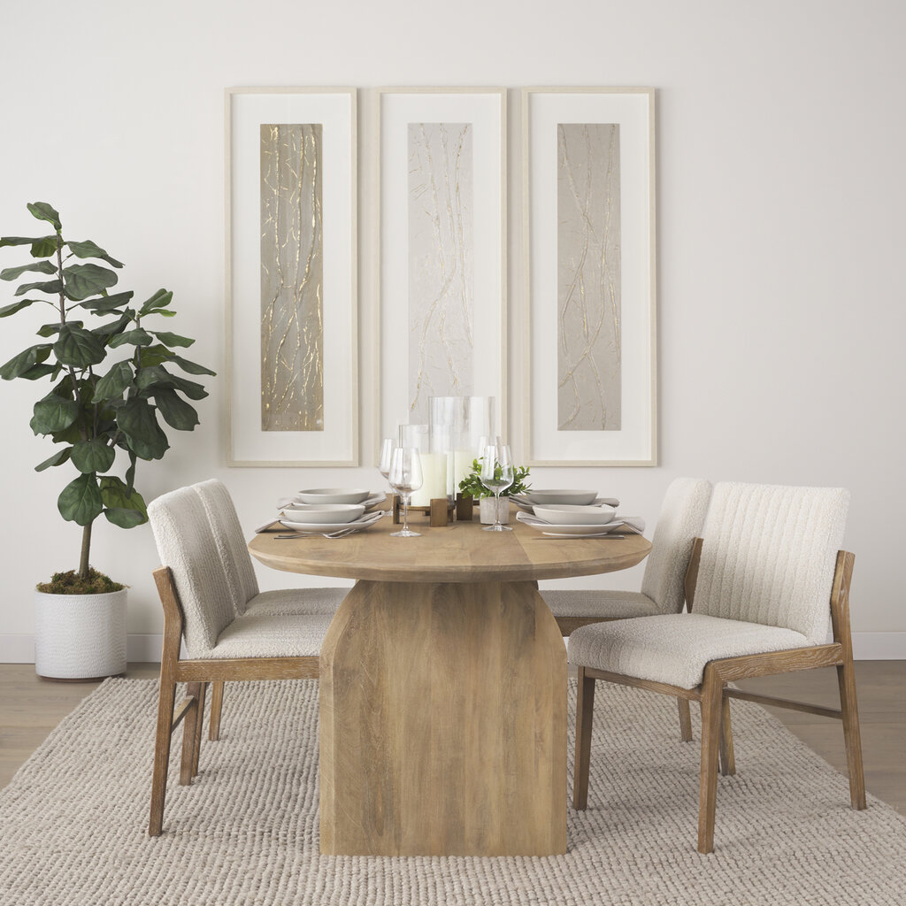 ISLAND DINING TABLE OVAL NATURAL 86"