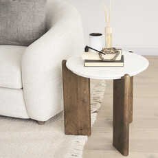 BARDIA SIDE TABLE ROUND MARBLE