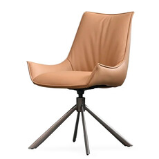 VESSEL DINING CHAIR SWIVEL LEATHER CARAMEL