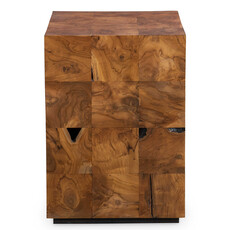 TEAK TAC TOE SIDE TABLE