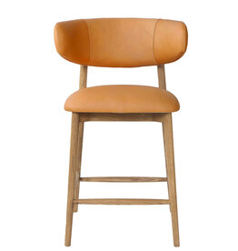 BARCELONA COUNTER STOOL LEATHER CARAMEL