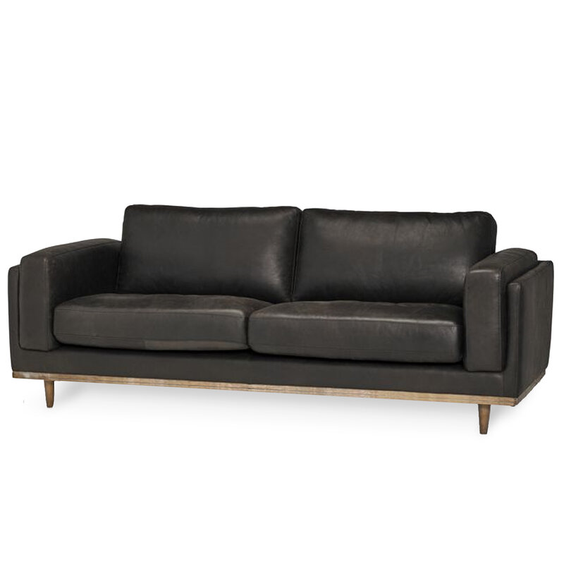 BAKER SOFA LEATHER CHARCOAL