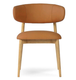 BARCELONA DINING CHAIR LEATHER CARAMEL