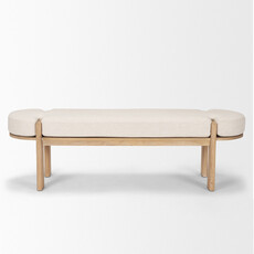 HARRIS BENCH WHITE SAND NATURAL LEG