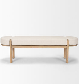 HARRIS BENCH WHITE SAND NATURAL LEG