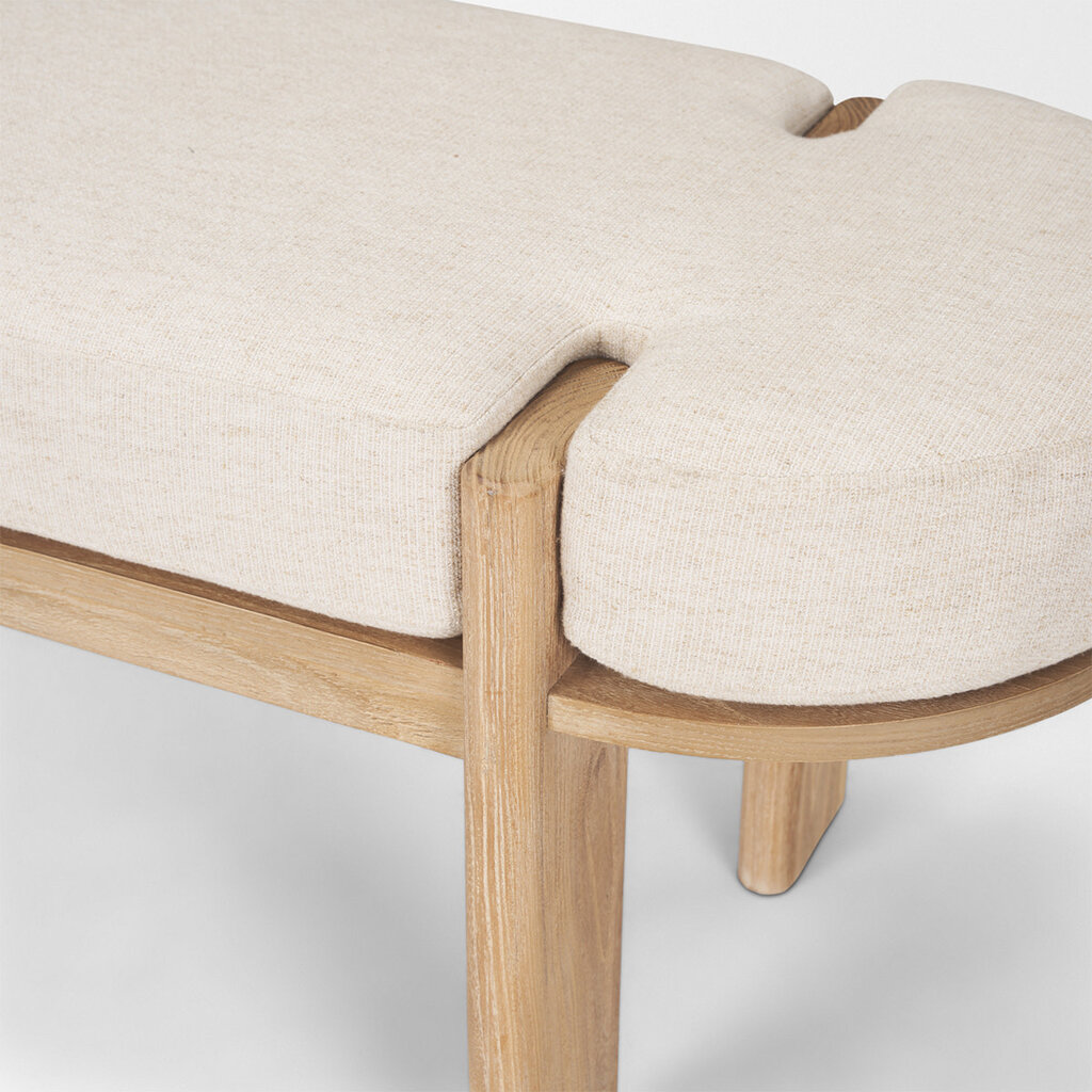 HARRIS BENCH WHITE SAND NATURAL LEG