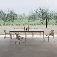 CANNES DINING TABLE CERAMIC TRAVERTINE 86"