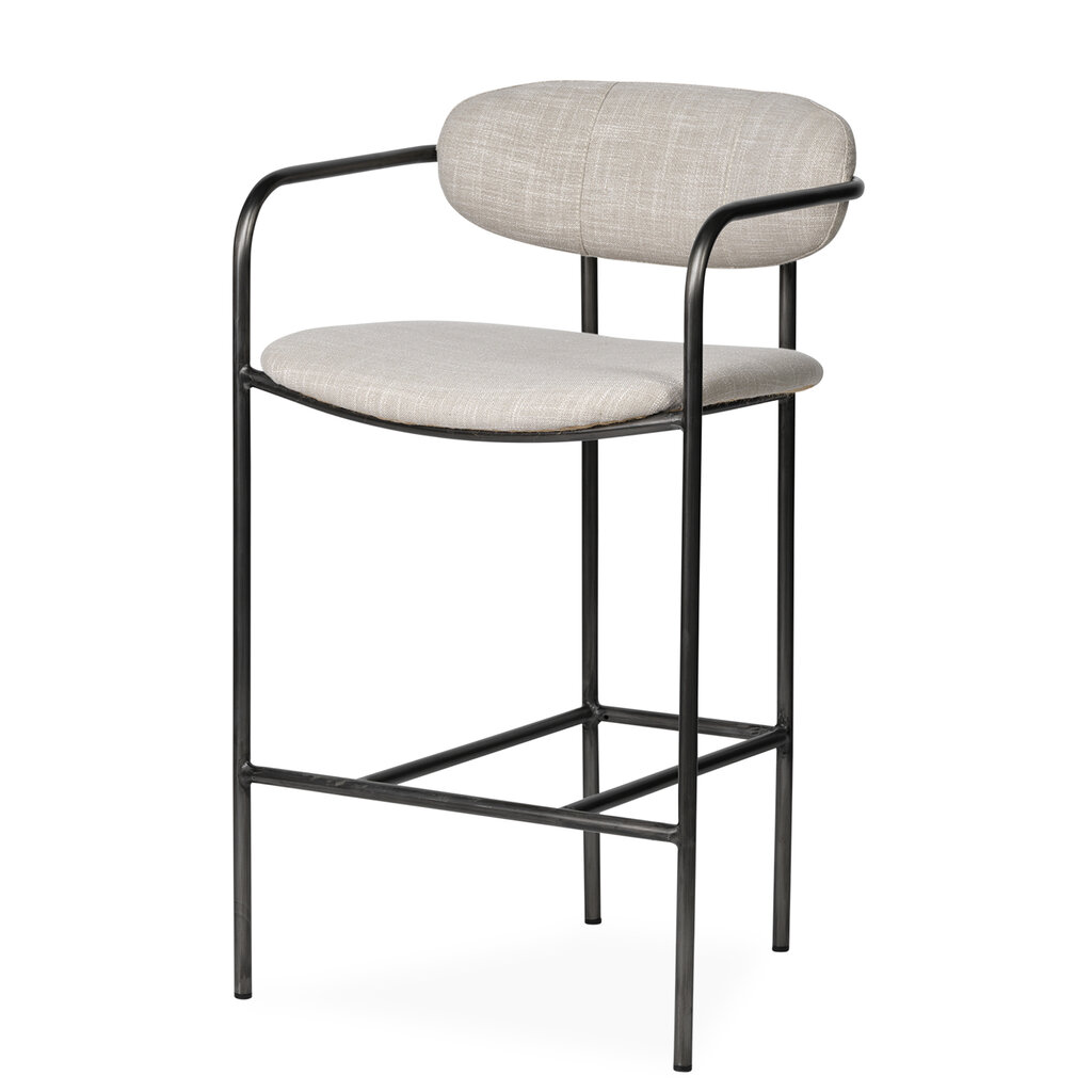 ISADORA COUNTERSTOOL TAUPE AND BURNISHED METAL