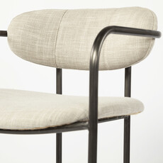 ISADORA COUNTER STOOL TAUPE AND BURNISHED METAL