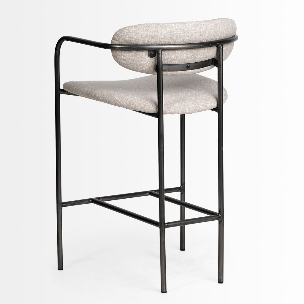 ISADORA COUNTER STOOL TAUPE AND BURNISHED METAL