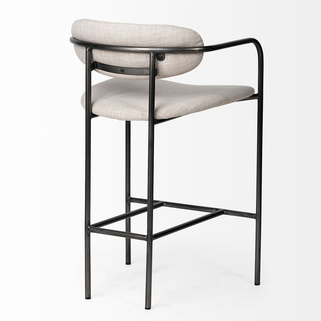 ISADORA COUNTER STOOL TAUPE AND BURNISHED METAL
