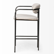 ISADORA COUNTER STOOL TAUPE AND BURNISHED METAL