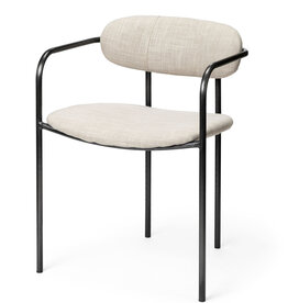 ISADORA ARMCHAIR TAUPE BURNISHED METAL