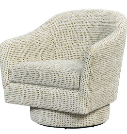 COUPE SWIVEL CHAIR IVORY AND OLIVE