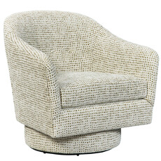 COUPE SWIVEL CHAIR IVORY AND OLIVE