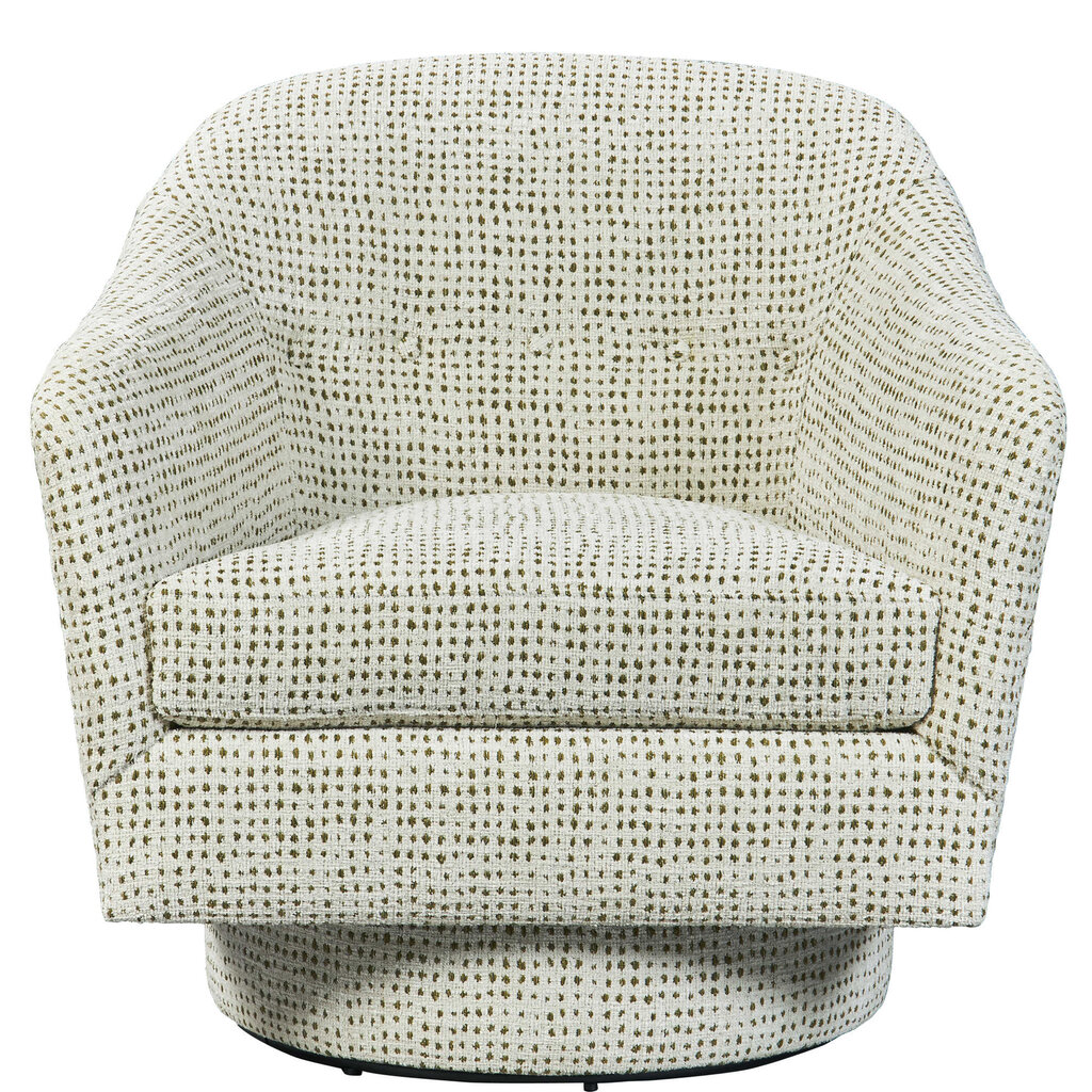 COUPE SWIVEL CHAIR IVORY AND OLIVE