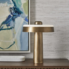 PROMETHEUS TABLE LAMP ALABASTER + BRASS