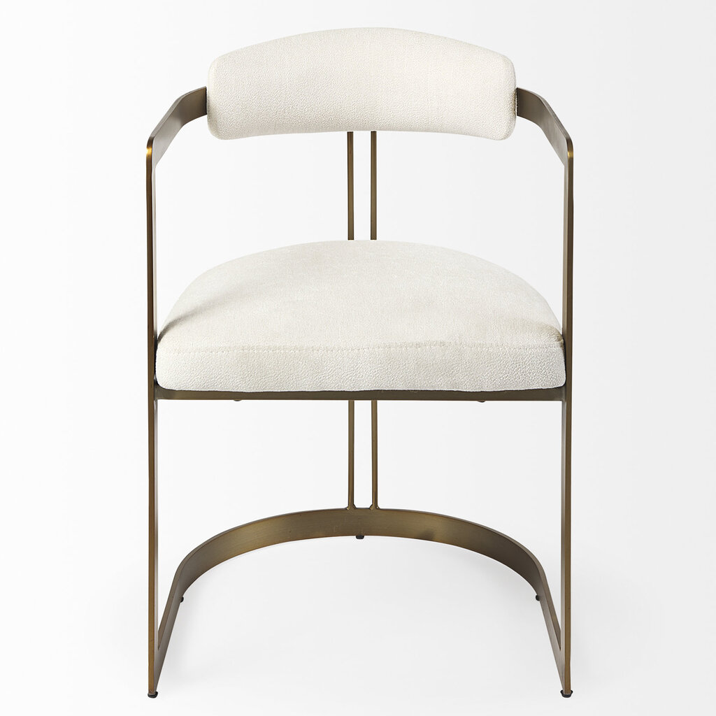 VANCE DINING CHAIR WHITE AND BURNISHED GOLD