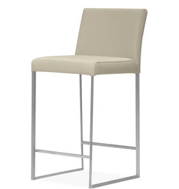 MATTEO COUNTER STOOL LEATHER TAUPE