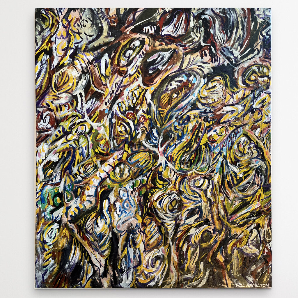 #3 - 2024 by WILL HAMILTON - acrylic, watercolour and pastel on canvas - 30" X 40"