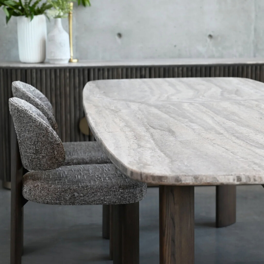 VENTURA DINING TABLE TRAVERTINE 107"