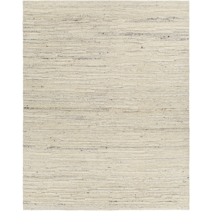 MAINE NEW ZEALAND WOOL 9' X 12' NATURAL AND GREY