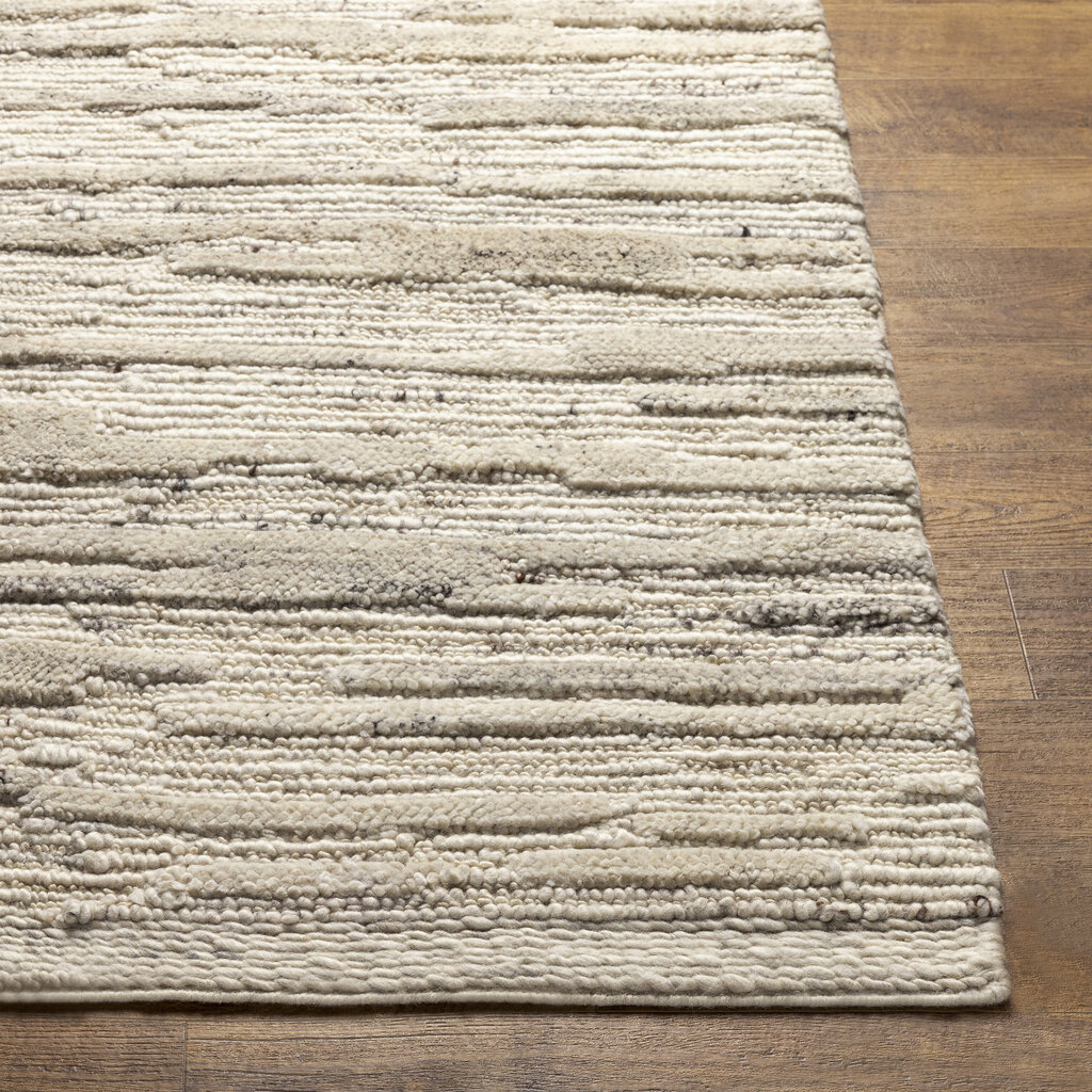 MAINE NEW ZEALAND WOOL 9' X 12' NATURAL AND GREY