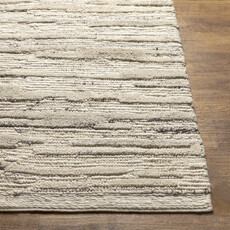 MAINE NEW ZEALAND WOOL 9' X 12' NATURAL AND GREY