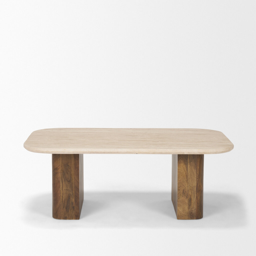 BROCK COFFEE TABLE RECTANGLE TRAVERTINE