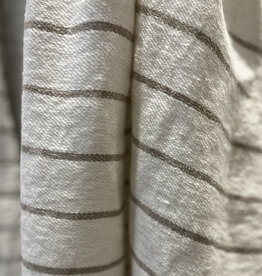 FORTE ITALIAN LINEN BATH TOWEL IVORY STRIPED NATURAL