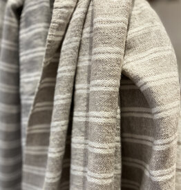 FORTE ITALIAN LINEN BATH TOWEL NATURAL DBL STRIPED IVORY